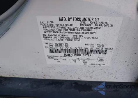 2018 Ford Ecosport Titanium from USA, damaged, VIN MAJ6P1WL0JC193995